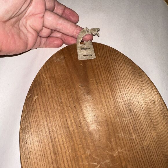 Vintage Wooden Old west Pen and Ink on Suede Wood Plaque Signed John Wyoprall - Picture 5 of 7